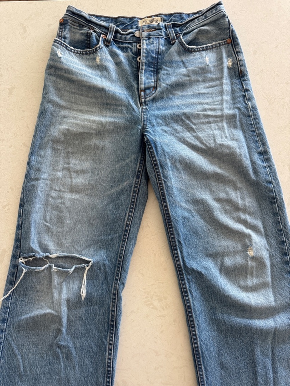 Madewell Light-Medium Blue Low- Slung Baggy Jeans